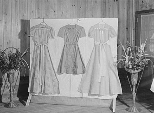 Dresses Made by Home Economics Class Which Won First Prize, Ashwood Plantations, South Carolina