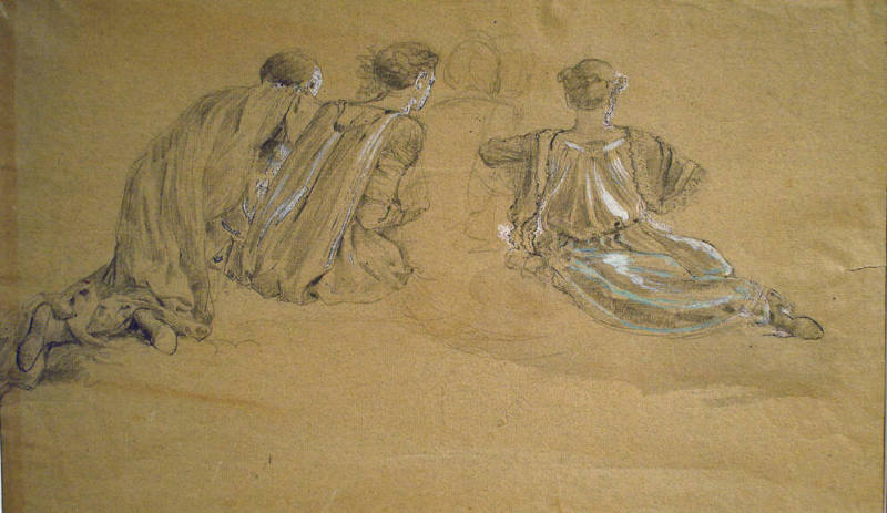 Three Draped Figure Studies for "Light of the Incarnation"