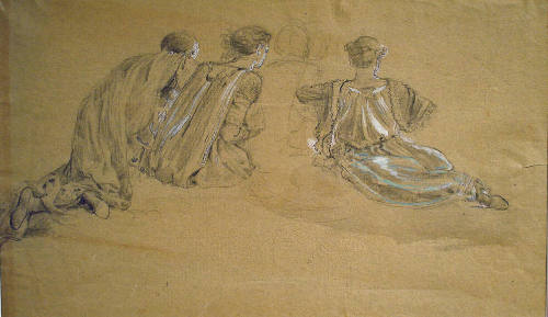 Three Draped Figure Studies for "Light of the Incarnation"