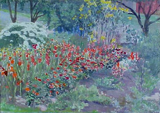 Flower Border in Esther Bolles Warriner's Garden, Montrose, Pennsylvania