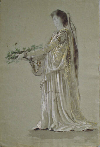 Draped Female Figure Study for "Light of the Incarnation"
