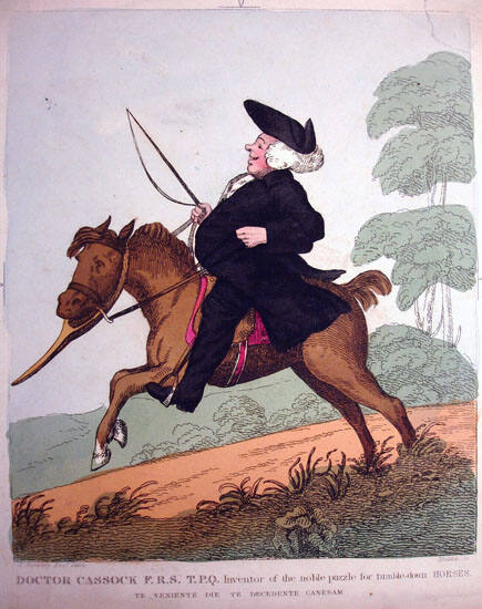 Doctor Cassock F.R.S.T.P.Q. Inventor of the noble puzzle for tumble - down Horses