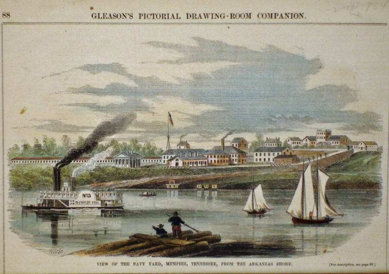 View of the Navy Yard Memphis, Tennessee, from the Arkansas Shore