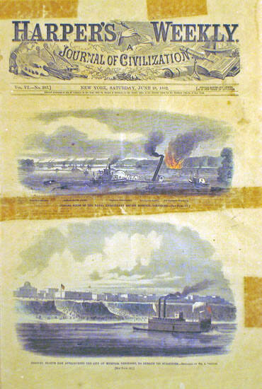Closing Scene of the Naval Engagement Before Memphis and Colonel Ellet's Ram Approaching the City of Memphis