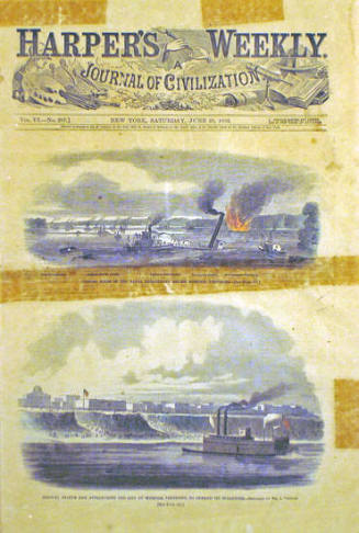 Closing Scene of the Naval Engagement Before Memphis and Colonel Ellet's Ram Approaching the City of Memphis