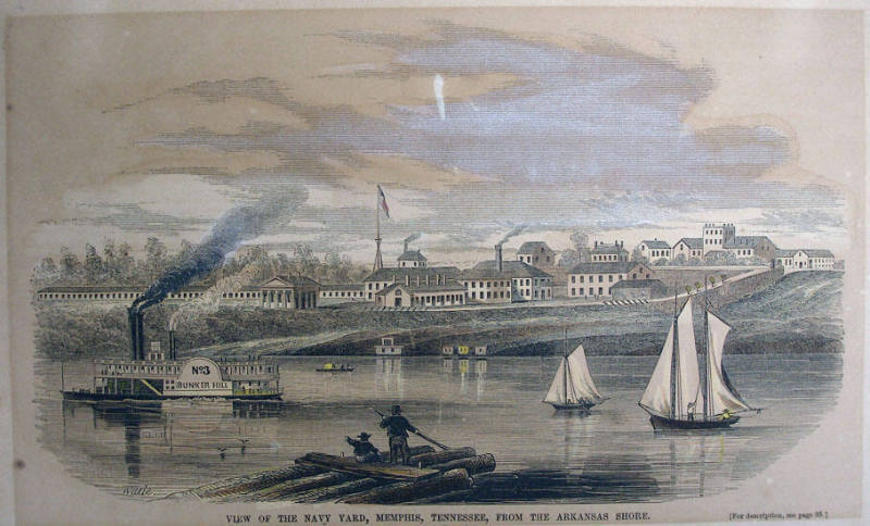 View of the Navy Yard, Memphis, Tennessee, from the Arkansas Shore