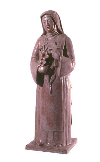 Saint with Lilies and Cross