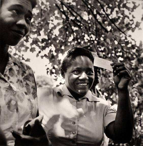Young Woman Receives Voter Registration Card, Fayette County, Tennessee