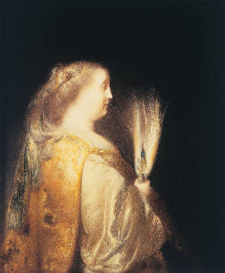 Portrait of a Lady in Oriental Dress Holding a Fan