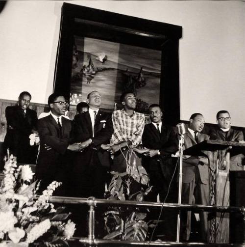 Singing "We Shall Overcome" at the Metropolitan Baptist Church during the March Against Fear, Memphis