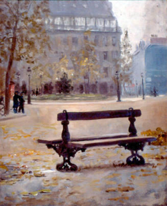 Park Bench Along Paris Boulevard, Study for Woman on a Park Bench