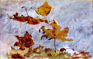 Falling Leaves, Study for Woman on a Park Bench