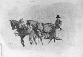 Farmer and Plow with Three-Horse Hitch, Study for Dakota