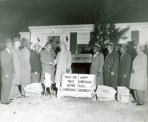 Quinn Street Club of Men is Seen with Mayor Frank Toby