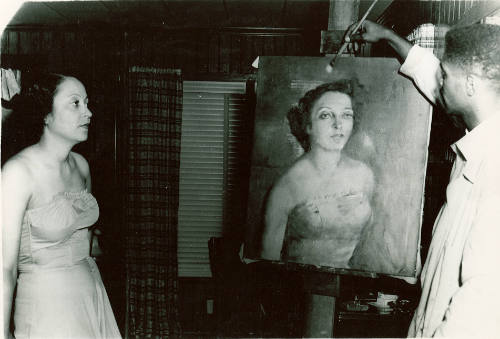 [Having Her Portrait Painted]