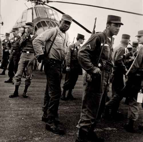 National Guard Helicopter and Troops Prepare to Take James Meredith to University of Mississippi from Millington Naval Base