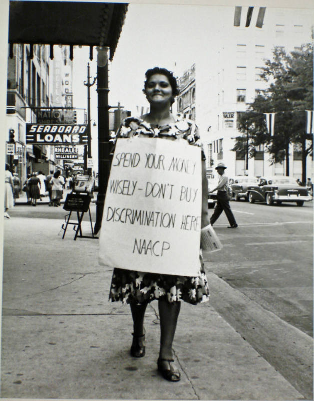 Lorene Thomas Picketing on Main Street, Memphis