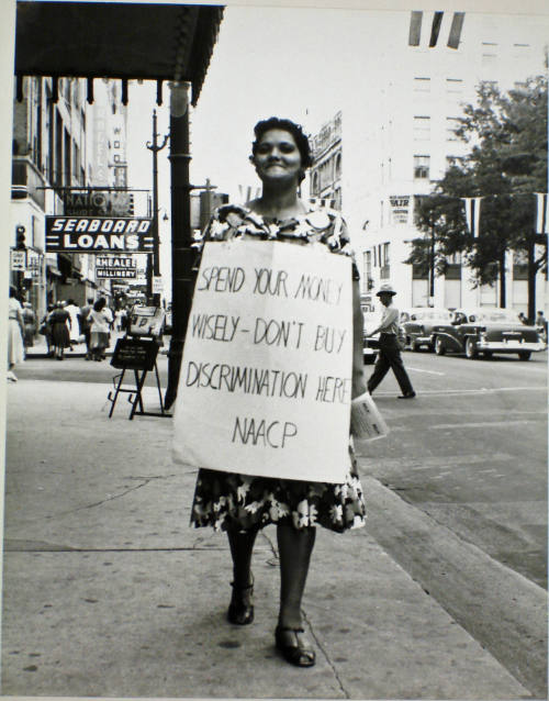 Lorene Thomas Picketing on Main Street, Memphis