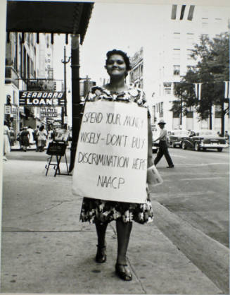 Lorene Thomas Picketing on Main Street, Memphis