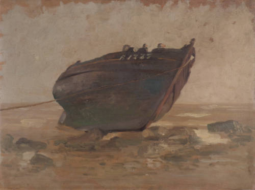 Fishing Boat Stranded at Coast, Ambleteuse, France