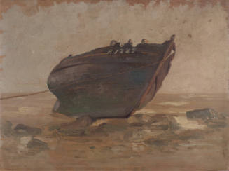 Fishing Boat Stranded at Coast, Ambleteuse, France