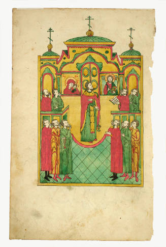 Leaf from a Book of Bible Stories  verso: Christ and the Apostles