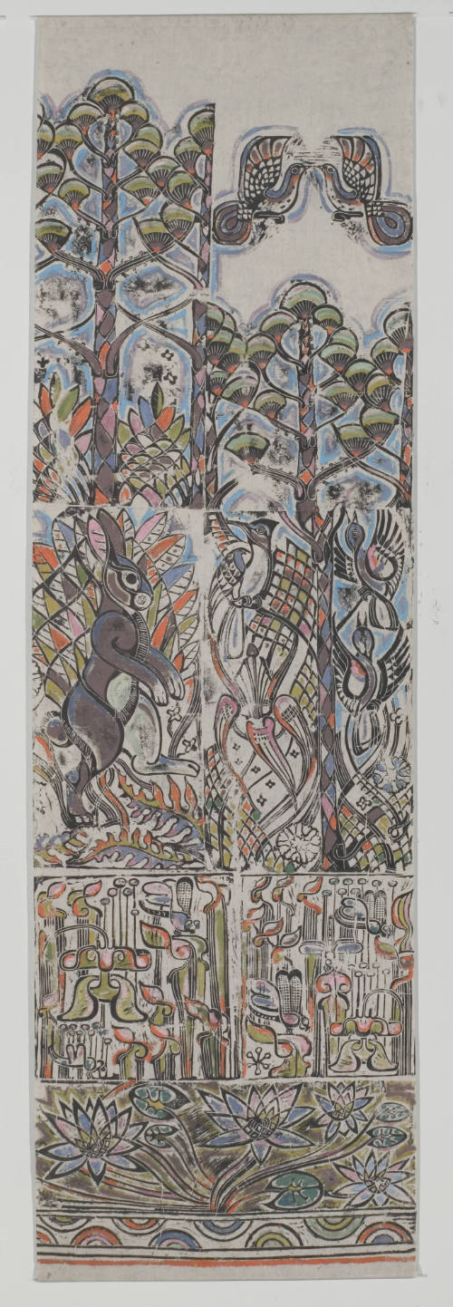 Rabbit, Birds and Flowers