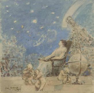 Study for "The Light of Science," Ceiling Panel #7 in the Spectrum of Light Mural, Reading Room, Library of Congress