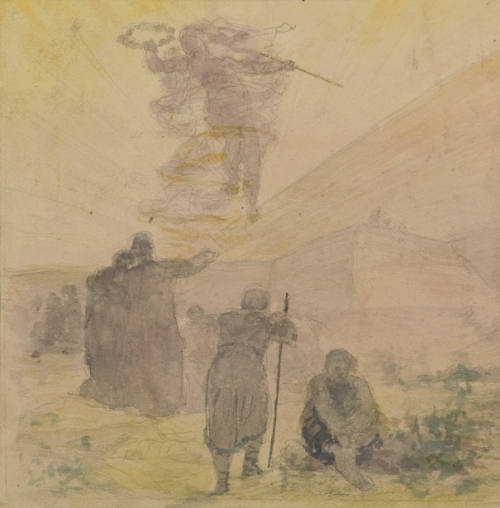Study for "The Light of Progress," Ceiling Panel #2 in the Spectrum of Light Mural, Reading Room, Library of Congress