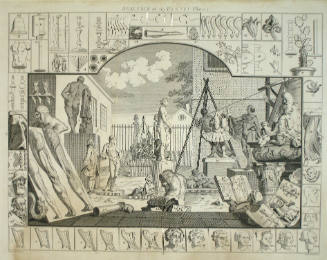 Analysis of Beauty, Plate 1 (A Statuary's Yard)