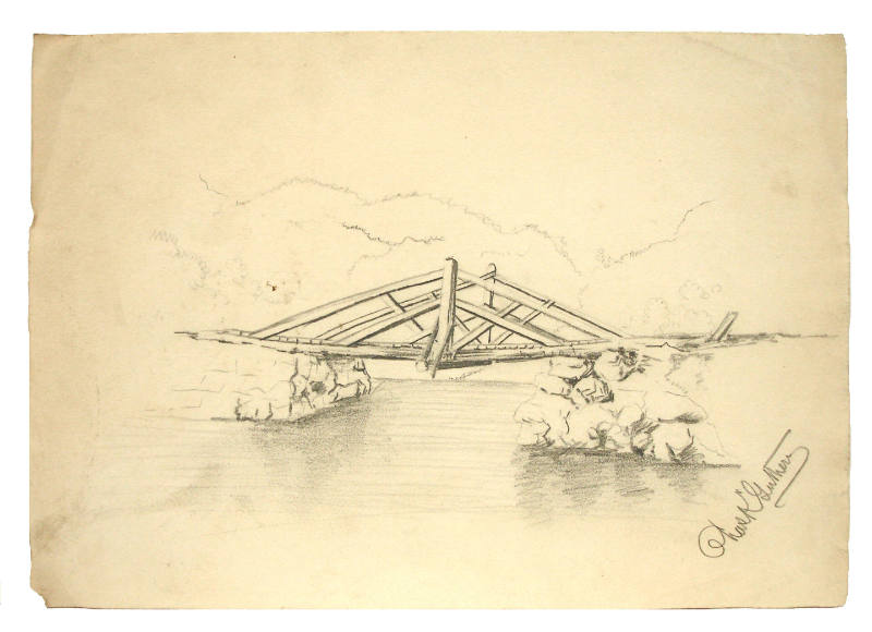 Wooden Bridge Over River