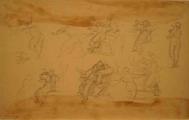 Sheet of Figure Studies for "The Temptation of St. Anthony"