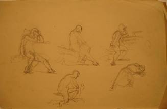 Three Male Figure Studies for "The Temptation of St. Anthony"