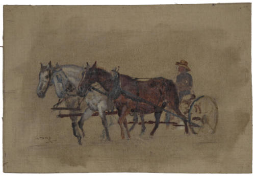 Farmer and Plow with Three-Horse Hitch, Study for Dakota