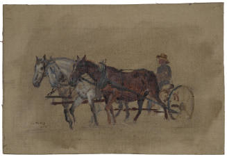Farmer and Plow with Three-Horse Hitch, Study for Dakota
