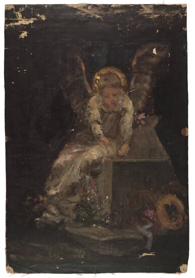 Sketch an Angel Seated on a Tomb