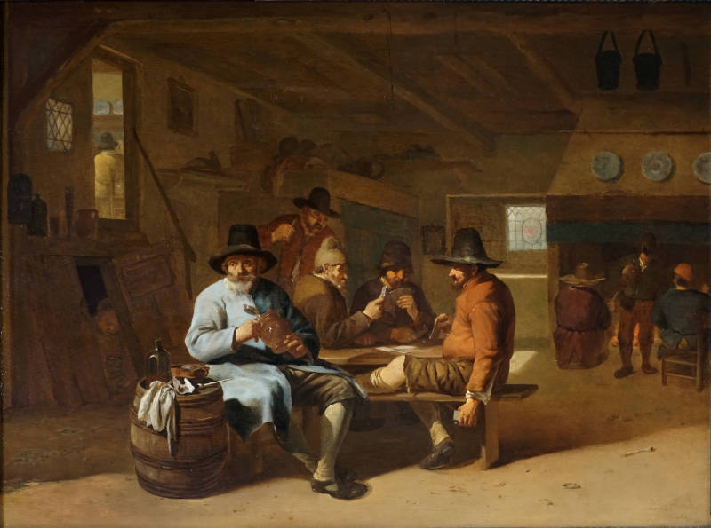 A Tavern Interior with Men Playing Cards