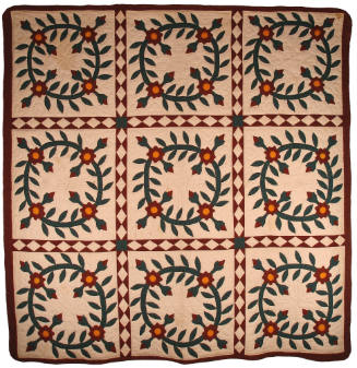 Quilt, Rose Wreath Pattern