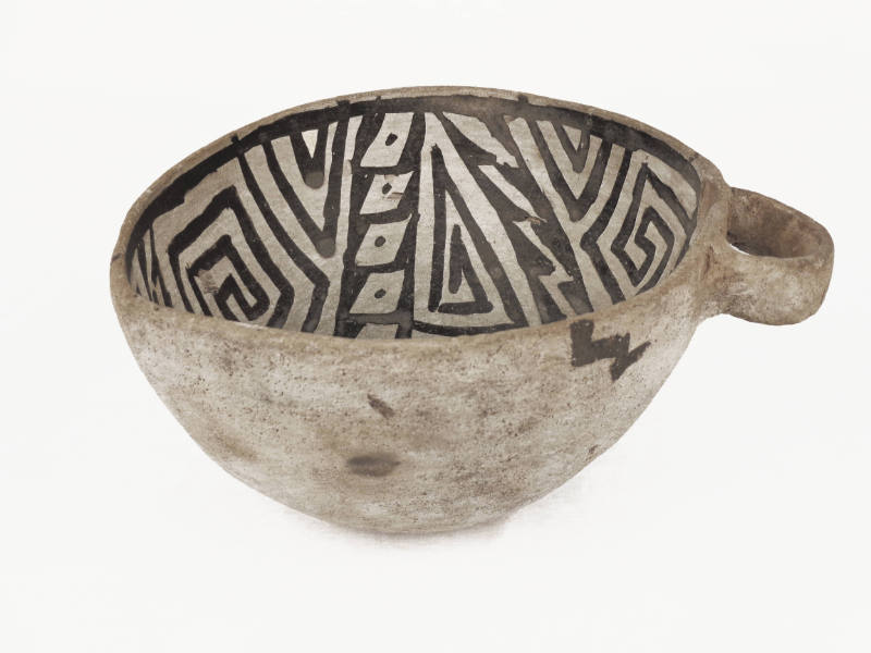 Flagstaff Black-on-White Bowl with Handle