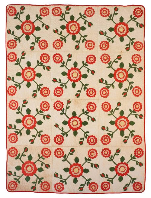 Quilt, Whig Rose Pattern