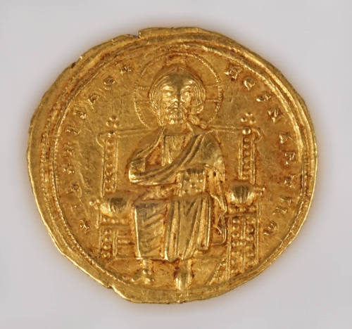 Histamenon with Christ Seated (obverse), Virgin Crowns Romanus (reverse)