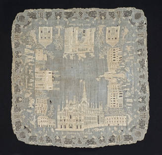 Handkerchief with Illustrations of Italian Architectural Sites