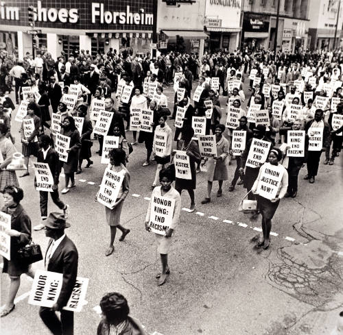 Memorial March After Assassination of Martin Luther King, Jr., Main Street, Memphis