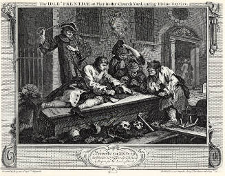 The Idle 'Prentice at Play in the Church during Divine Service and The Industrious 'Prentice a Favourite, and Entrusted by his Master